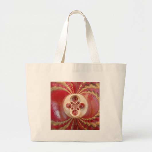 Red Cricket Balls Abstracte kunst Print Design Grote Tote Bag (Voorkant)