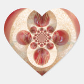 Red Cricket Balls Abstracte kunst Print Design Hart Sticker (Voorkant)