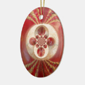 Red Cricket Balls Abstracte kunst Print Design Keramisch Ornament (Links)