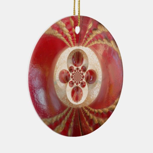 Red Cricket Balls Abstracte kunst Print Design Keramisch Ornament (Rechts)