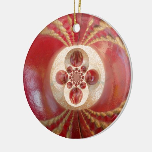 Red Cricket Balls Abstracte kunst Print Design Keramisch Ornament (Links)
