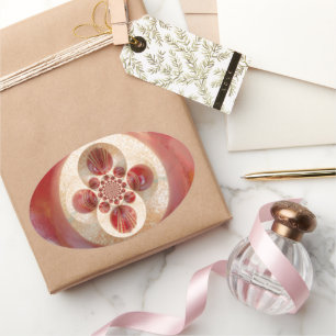 Red Cricket Balls Abstracte kunst Print Design Ovale Sticker