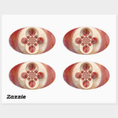 Red Cricket Balls Abstracte kunst Print Design Ovale Sticker (Vel)