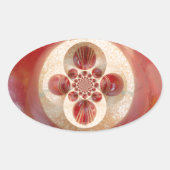 Red Cricket Balls Abstracte kunst Print Design Ovale Sticker (Voorkant)