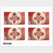 Red Cricket Balls Abstracte kunst Print Design Rechthoekige Sticker (Vel)