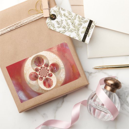 Red Cricket Balls Abstracte kunst Print Design Rechthoekige Sticker (Geschenken)