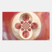 Red Cricket Balls Abstracte kunst Print Design Rechthoekige Sticker (Voorkant)