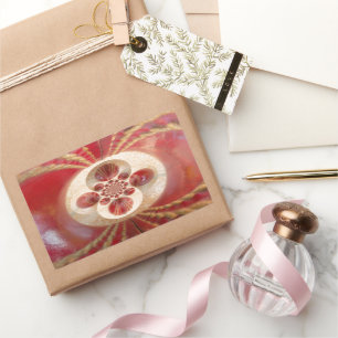 Red Cricket Balls Abstracte kunst Print Design Rechthoekige Sticker