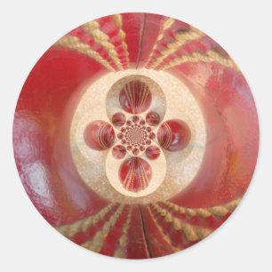 Red Cricket Balls Abstracte kunst Print Design Ronde Sticker