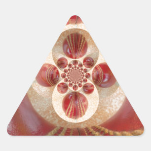 Red Cricket Balls Abstracte kunst Print Design Sticker