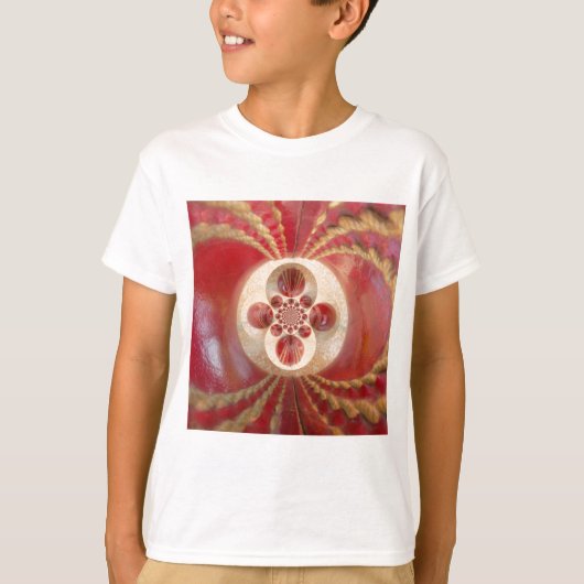 Red Cricket Balls Abstracte kunst Print Design T-shirt (Voorkant)