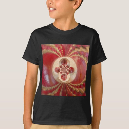 Red Cricket Balls Abstracte kunst Print Design T-shirt (Voorkant)