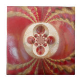 Red Cricket Balls Abstracte kunst Print Design Tegeltje (Voorkant)