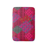 Red Crimson Colorful Patchwork Badmat (Voorkant Verticaal)