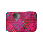 Red Crimson Colorful Patchwork Badmat (Voorkant)