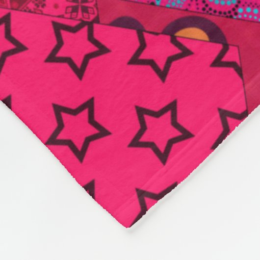 Red Crimson Colorful Patchwork Fleece Deken (Hoek)