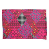 Red Crimson Colorful Patchwork Kussensloop (Voorkant)