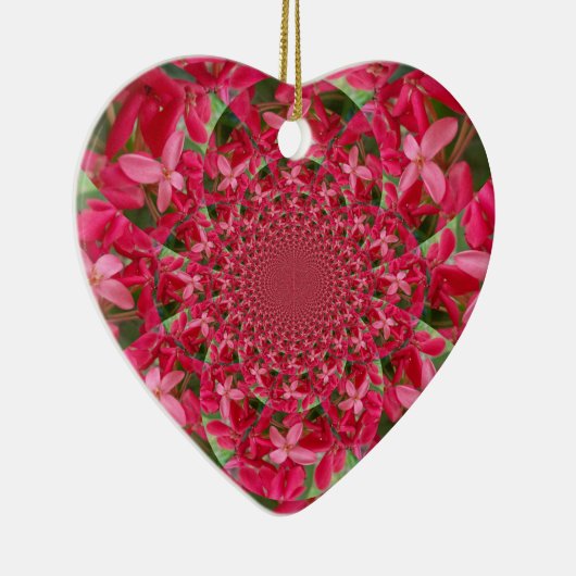 Red Crimson Flower Heart Ornament (Rechts)