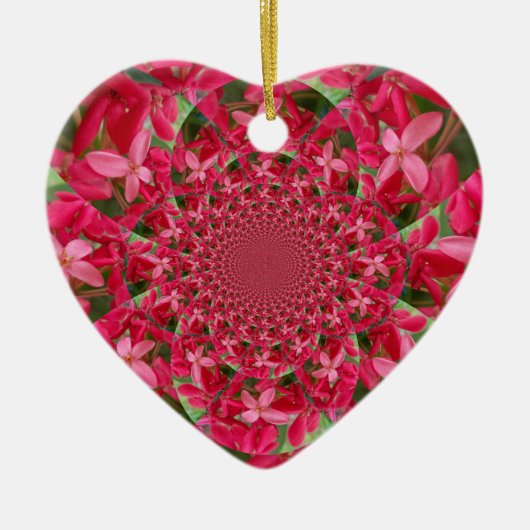 Red Crimson Flower Heart Ornament (Voorkant)