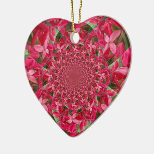 Red Crimson Flower Heart Ornament (Links)