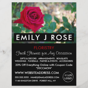 Red Crimson Roos, Floristry Adverteren Flyer