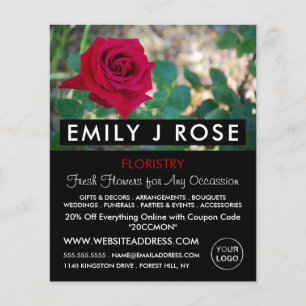 Red Crimson Roos, Floristry Adverteren Flyer