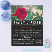 Red Crimson Roos, Floristry Adverteren Flyer (Enkel)