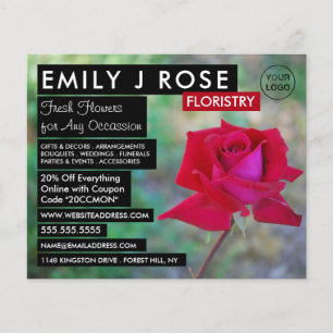 Red Crimson Roos, Floristry Adverteren Flyer