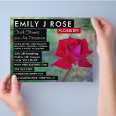 Red Crimson Roos, Floristry Adverteren Flyer (Hand)