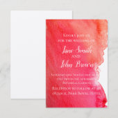 Red crimson waterverf moderne kunstbruiloft boho kaart (Voorkant / Achterkant)
