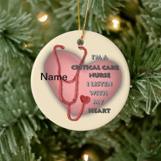 Red Critical Care Nurse ornament (Boom)