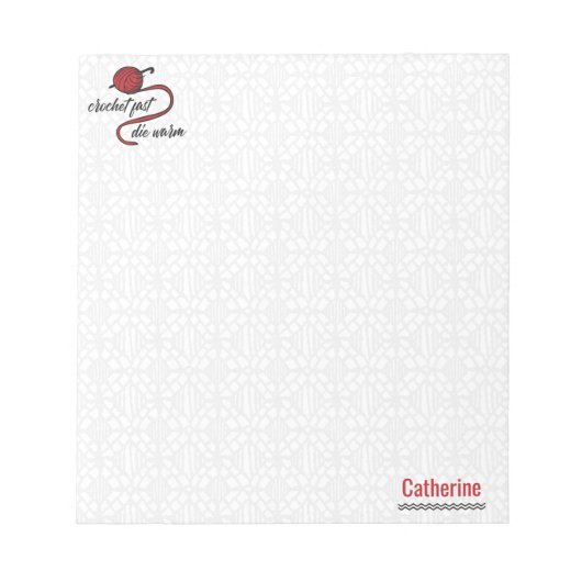 Red Crochet Fast, Die Warm Notitieblok (Voorkant)