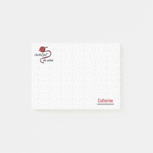 Red Crochet Fast, Die Warm Post-it® Notes (Voorkant)