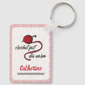 Red Crochet Fast, Die Warm Sleutelhanger (Achterkant)