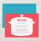 RED CROCK POT | HOLIDAY POTLUCK INVITATIONS KAART (Voorkant / Achterkant)