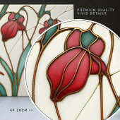 Red Crocus Wall Decor Art Nouveau Art Deco Tegeltje