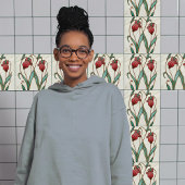 Red Crocus Wall Decor Art Nouveau Art Deco Tegeltje