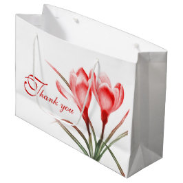 Red crocus waterverf art bedankt cadeautas