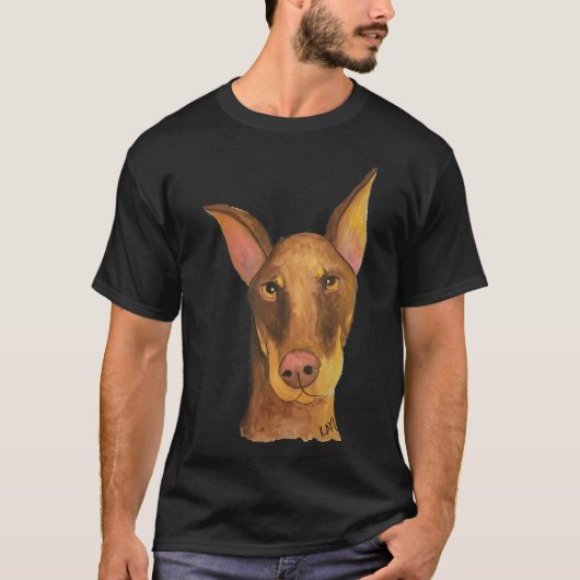Red Cropped Doberman T-shirt (Voorkant)