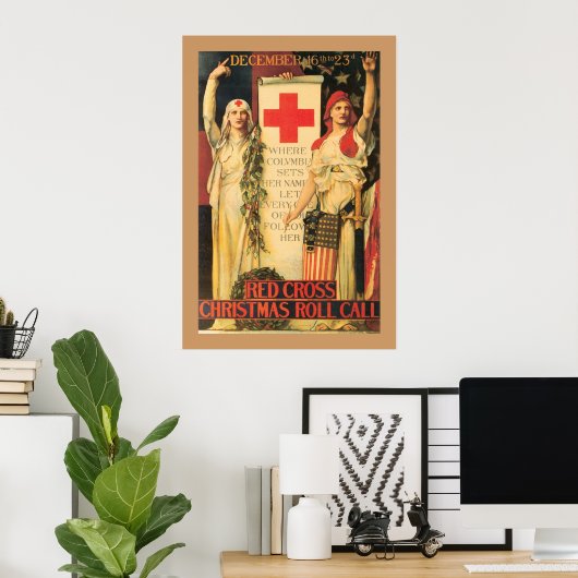 Red Cross Christmas Roll Call Poster (Thuiskantoor)