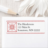 Red Cross-Stitch Snowflake Etiket (Insitu)