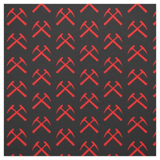 Red Crossed Rock Hammers Stof (Swatch)