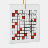 Red Crossword Puzzle Lover Keramisch Ornament (Rechts)
