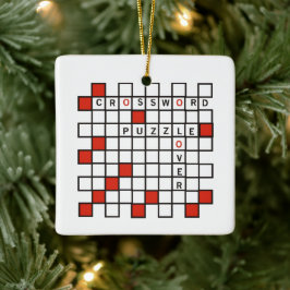 Red Crossword Puzzle Lover Keramisch Ornament