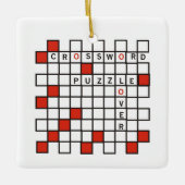 Red Crossword Puzzle Lover Keramisch Ornament (Voorkant)