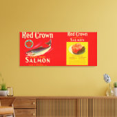 Red Crown Brand Salmon Label- Seattle, WA Canvas Afdruk (Insitu (Woonkamer))