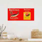 Red Crown Brand Salmon Label- Seattle, WA Poster (Keuken)
