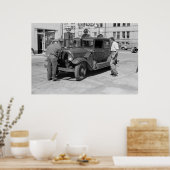 Red Crown Gas Station, jaren veertig Poster (Keuken)