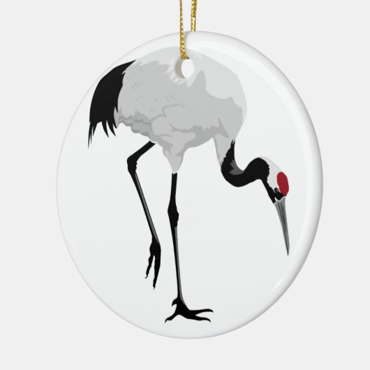 Red-Crowned Crane (alias Red-Crowned Crane) Japans Keramisch Ornament (Links)