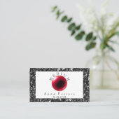 Red Crystal Ball & Obsidian Fortune Telling Visitekaartje (Staand voorkant)